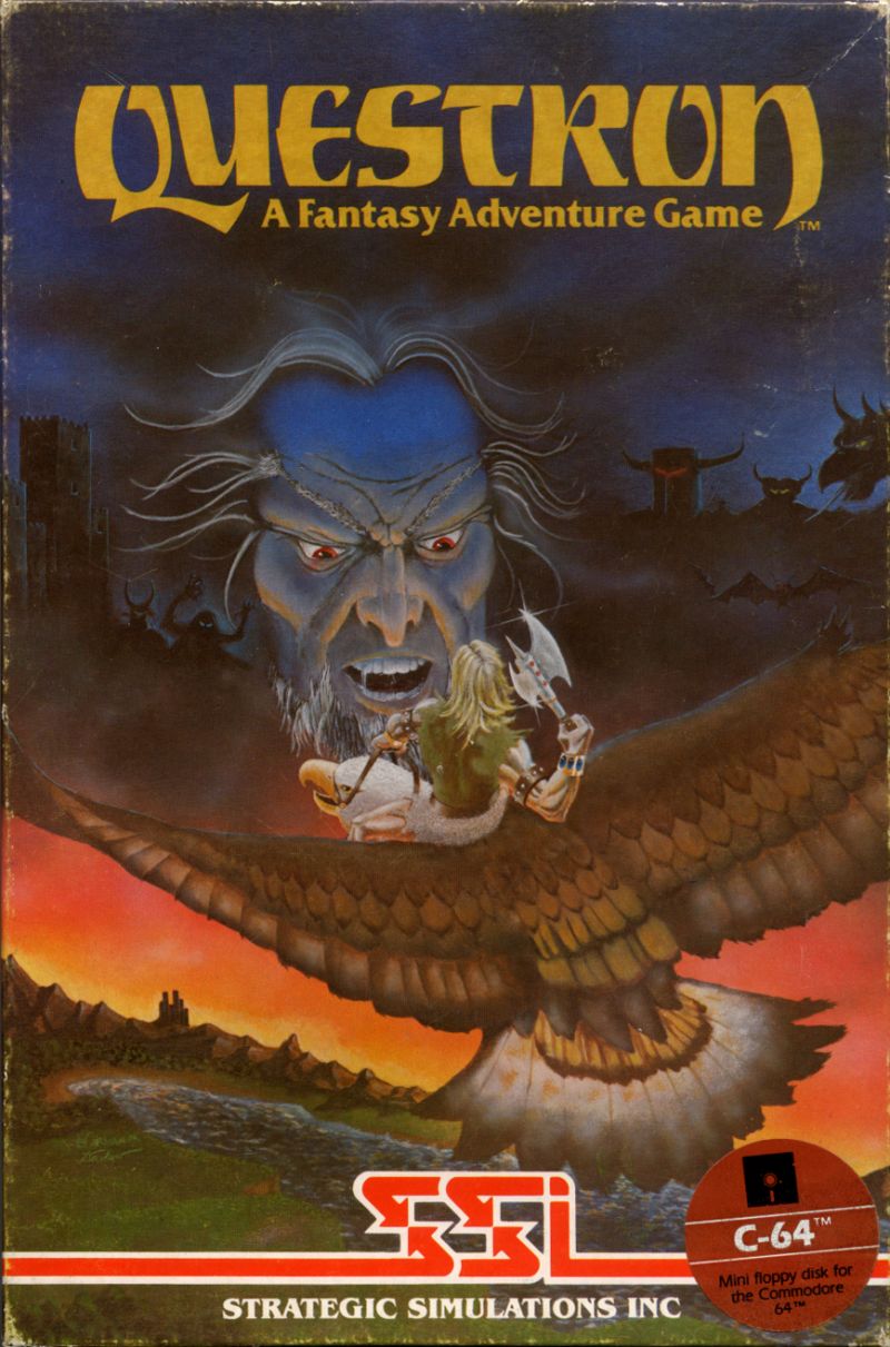 Questron — SSI box art, Commodore 64 edition